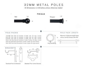 32mm Metal Pole Technical Information