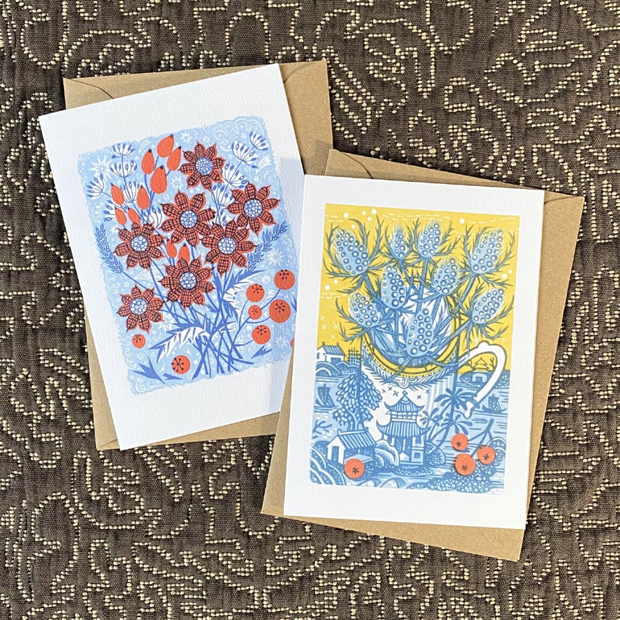 Angie Lewin Notecards - Frost Flowers - Image 2