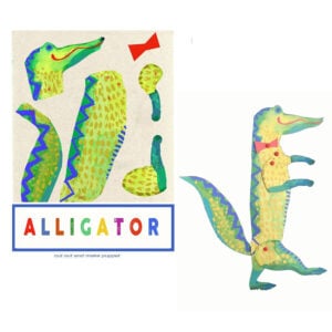 Alligator - Cut out & make paper puppet - Image 1