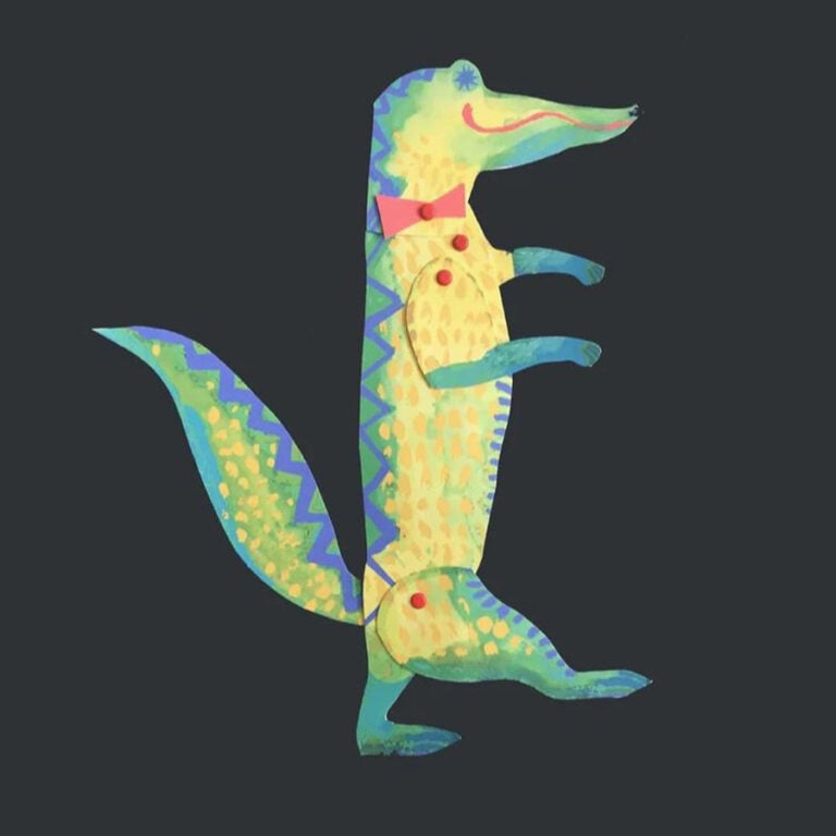 Alligator - Cut out & make paper puppet - Image 2