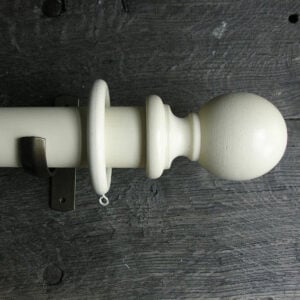 50mm Wooden Curtain Pole Set - Ivory - Image 4