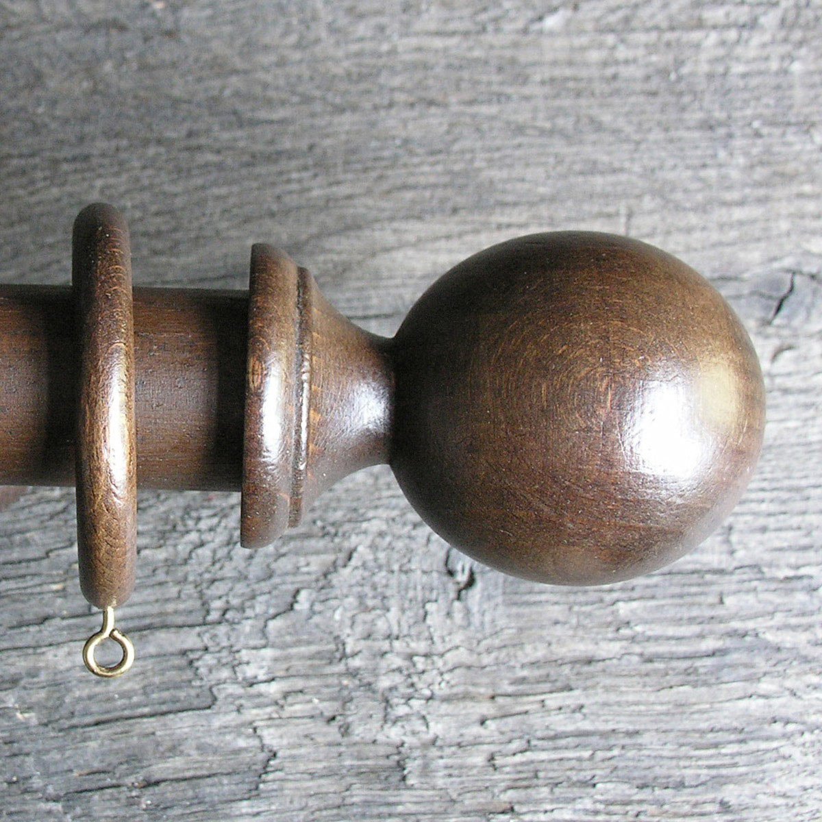 35mm Wooden Curtain Pole Set - Walnut - Image 4