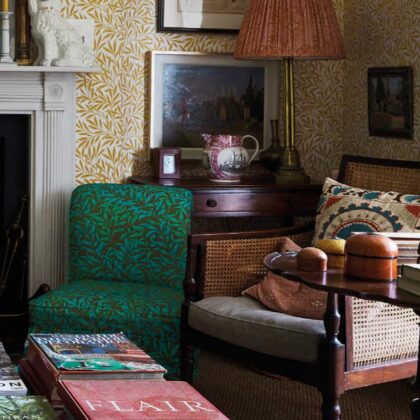 Ben Pentreath for Morris & Co: Willow Bough in Olive and Turquoise - Image 4