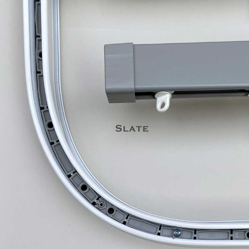 Bendable Square Metal Bay Window Curtain Track - Slate
