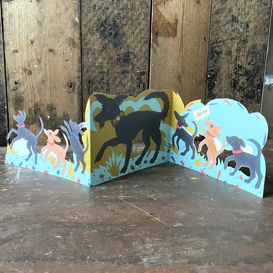 Mark Hearld Fold out Card - Puppy Parade - Image 5