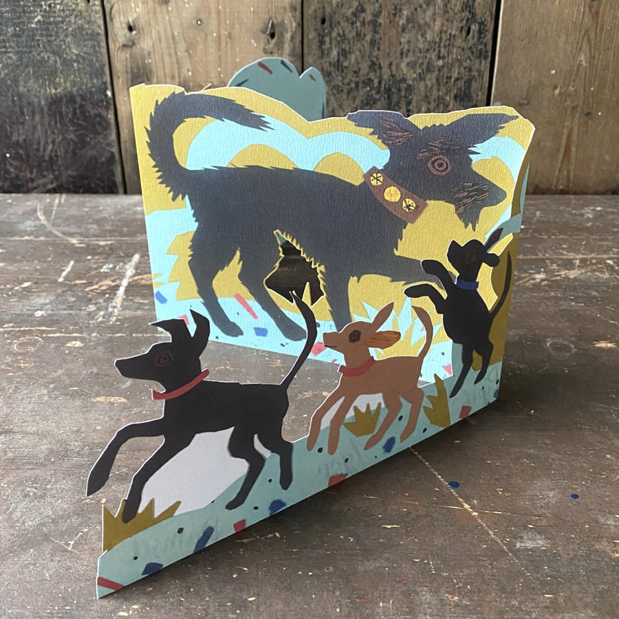 Mark Hearld Fold out Card - Puppy Parade - Image 3