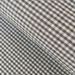 Brogue small check fabric in black & putty