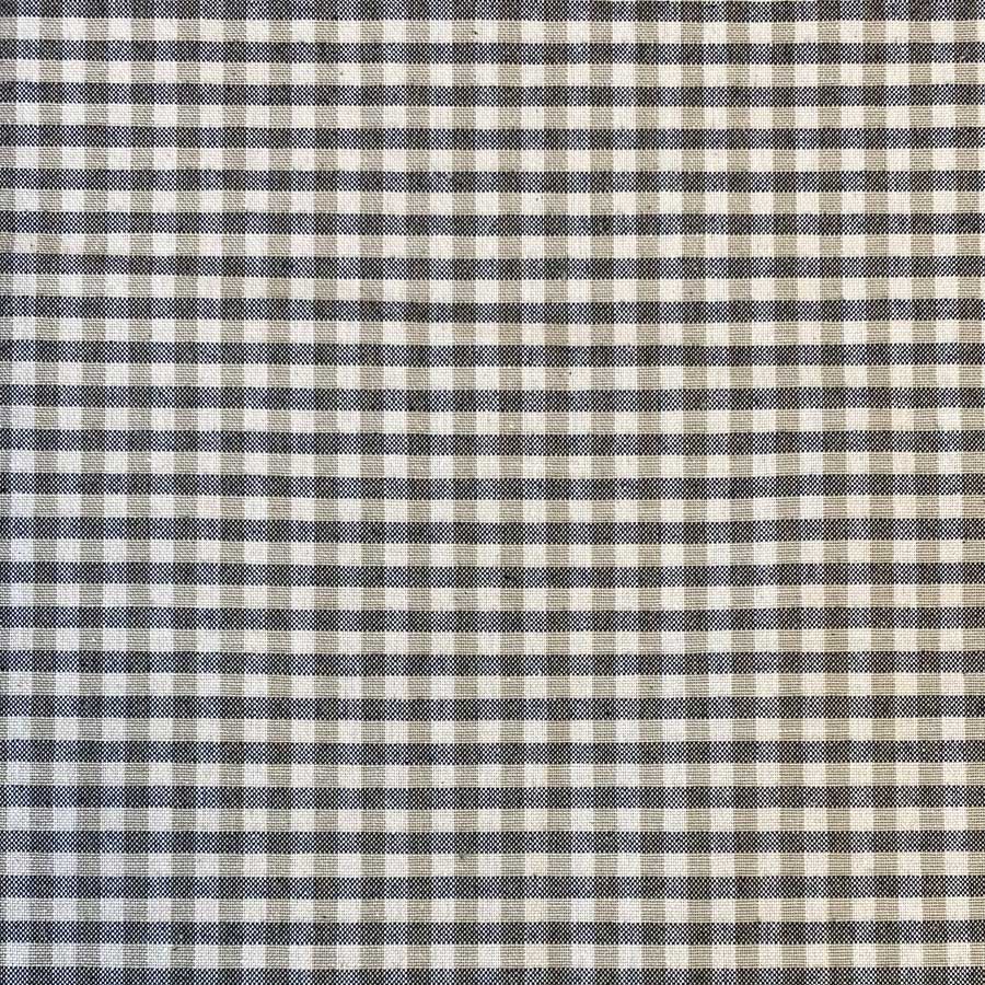 Brogue small check fabric in black & putty