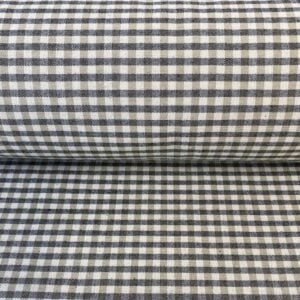 Brogue small check fabric in black & putty