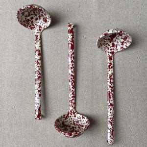 Enamelware Ladle - Burgundy and Cream - Image 1