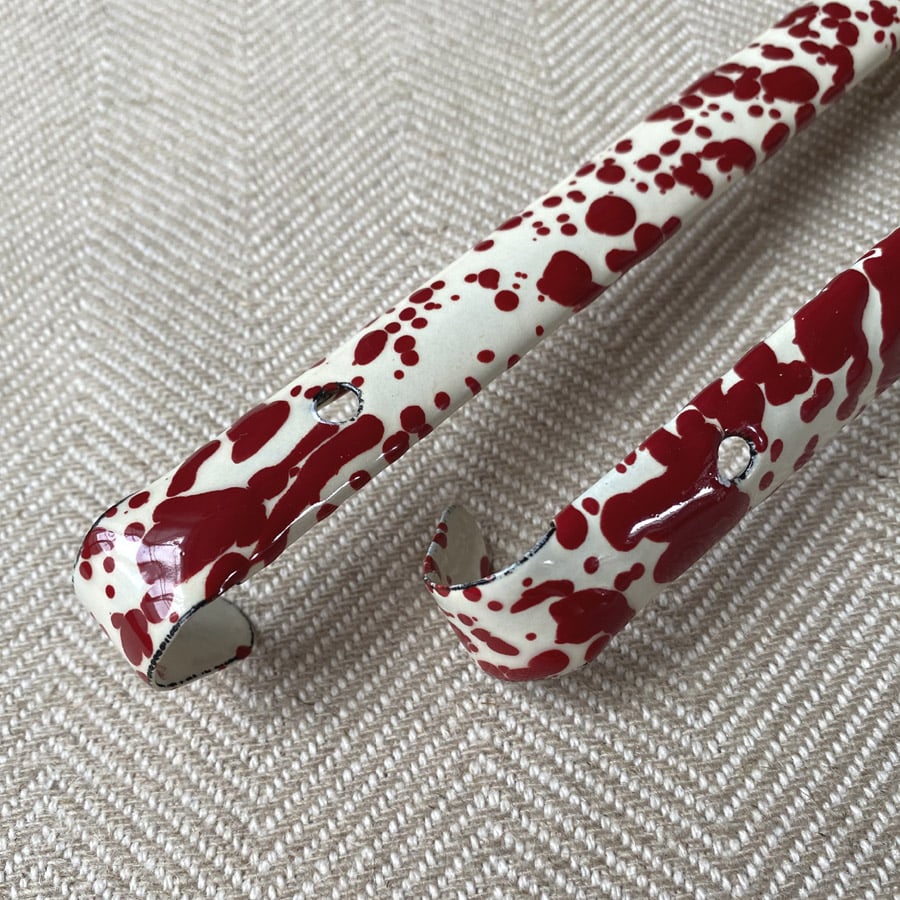 Enamelware Ladle - Burgundy and Cream - Image 3