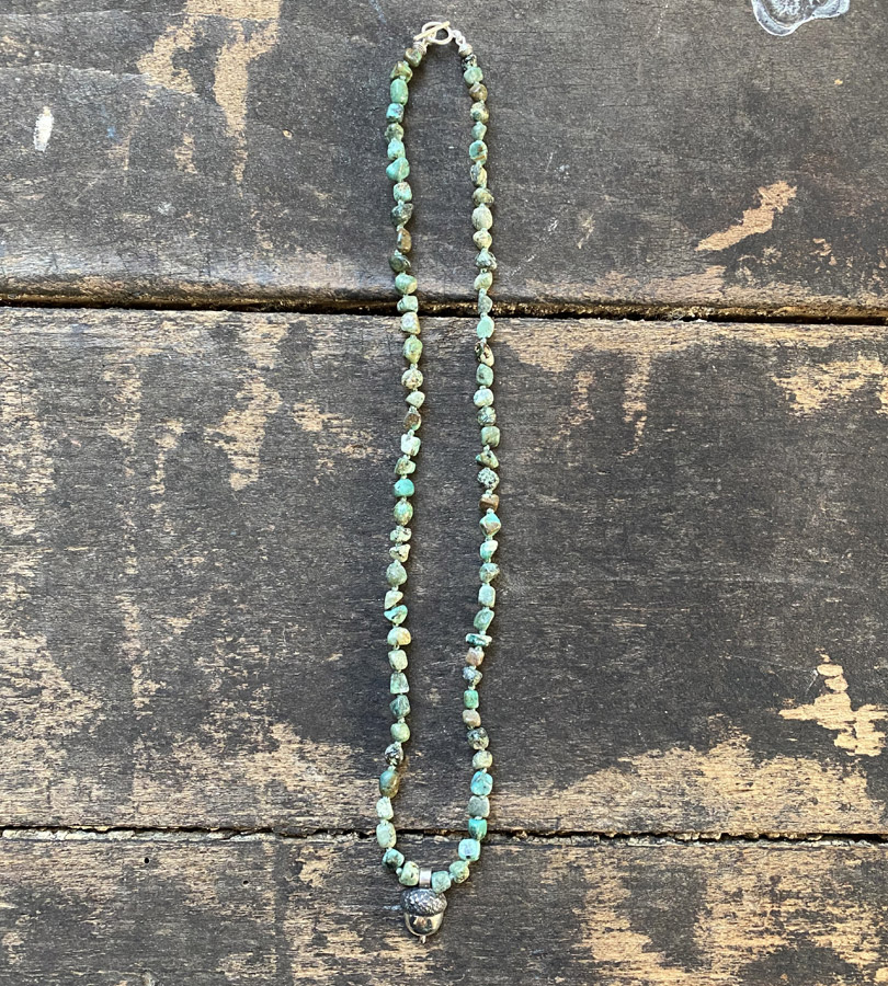 African Turquoise and Silver Necklace CDLT 11/24 - Image 4