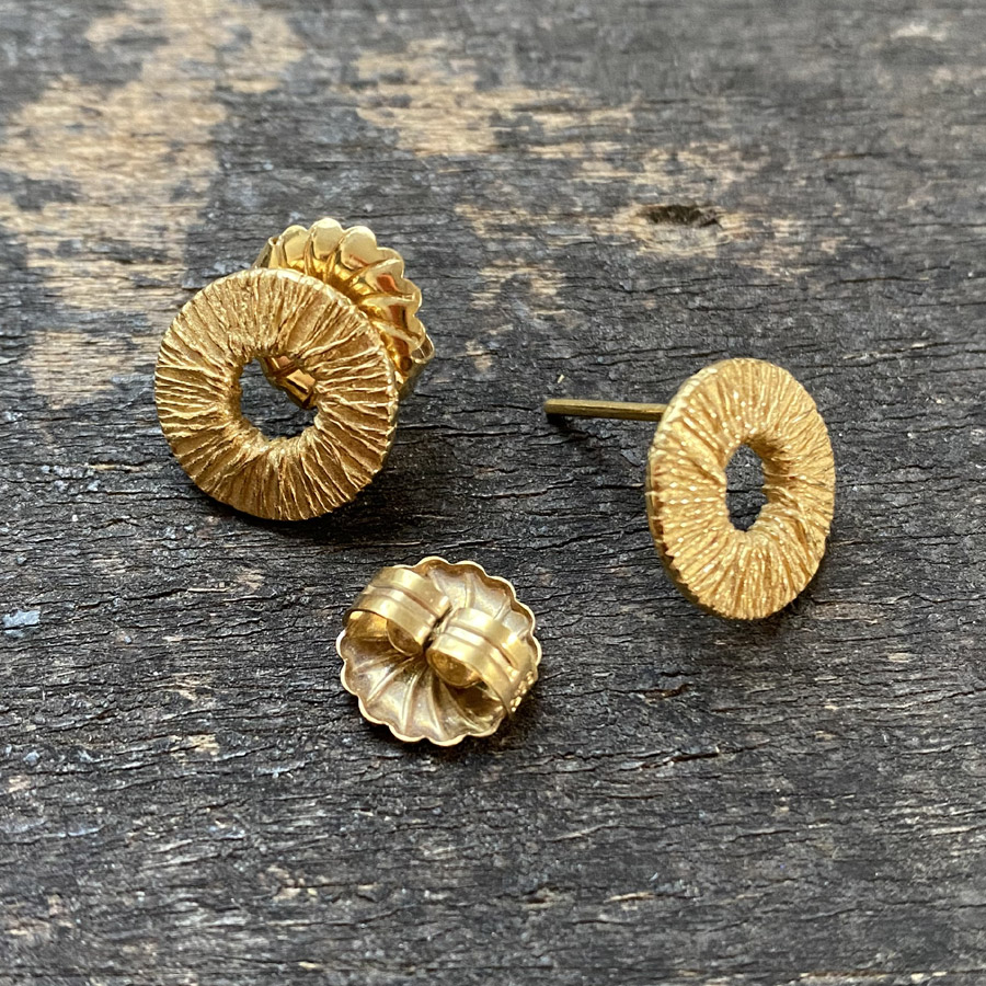 Silver Gold-Gilt Disc Earrings CDLT 11/27 - Image 2