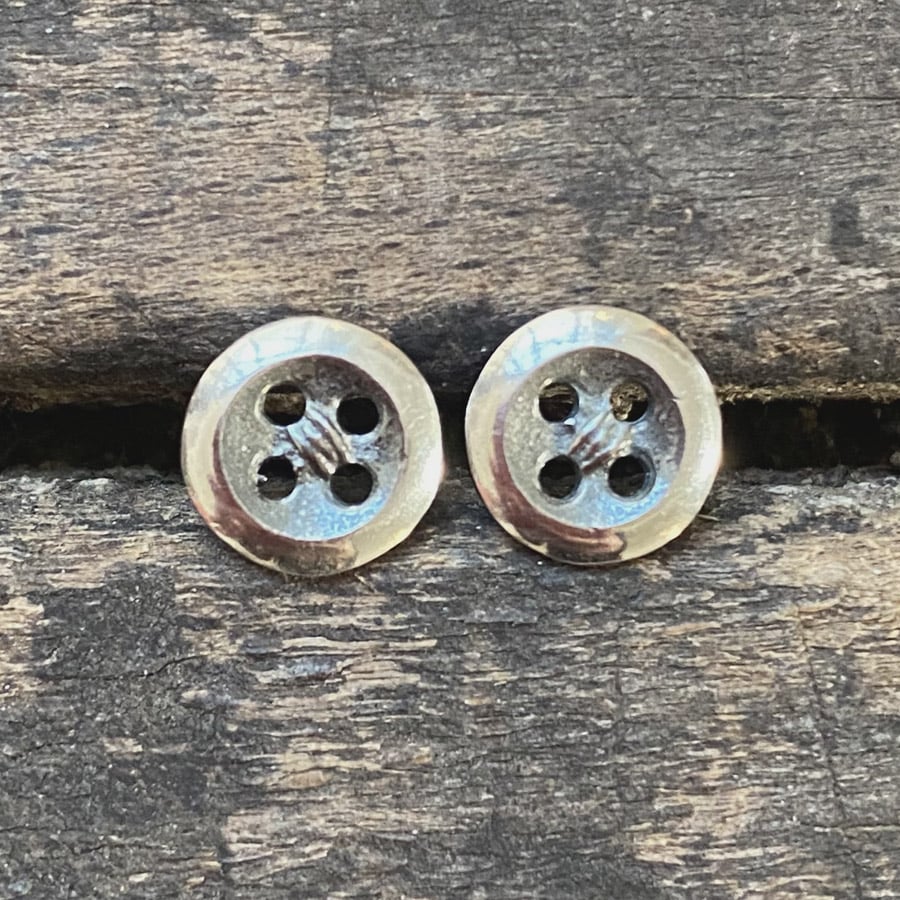 Oxidised Silver Button Earrings CDLT 11/33