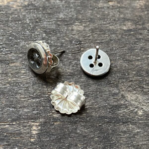 Oxidised Silver Button Earrings CDLT 11/33 - Image 2