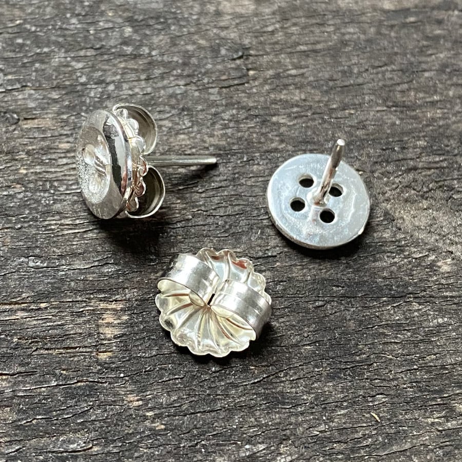 Silver Button Earrings CDLT 11/34 - Image 2