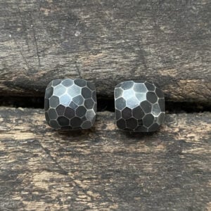 Silver Faceted Cushion Earrings CDLT 11/16 - Image 1