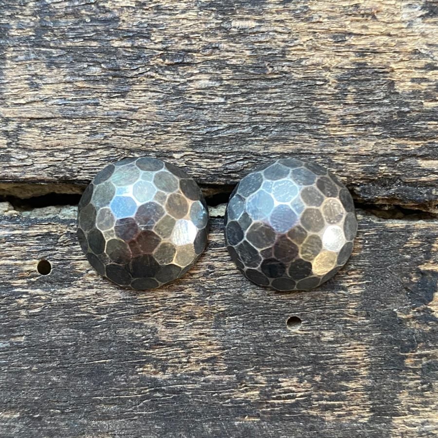 Silver Faceted Dome Earrings CDLT 9/14