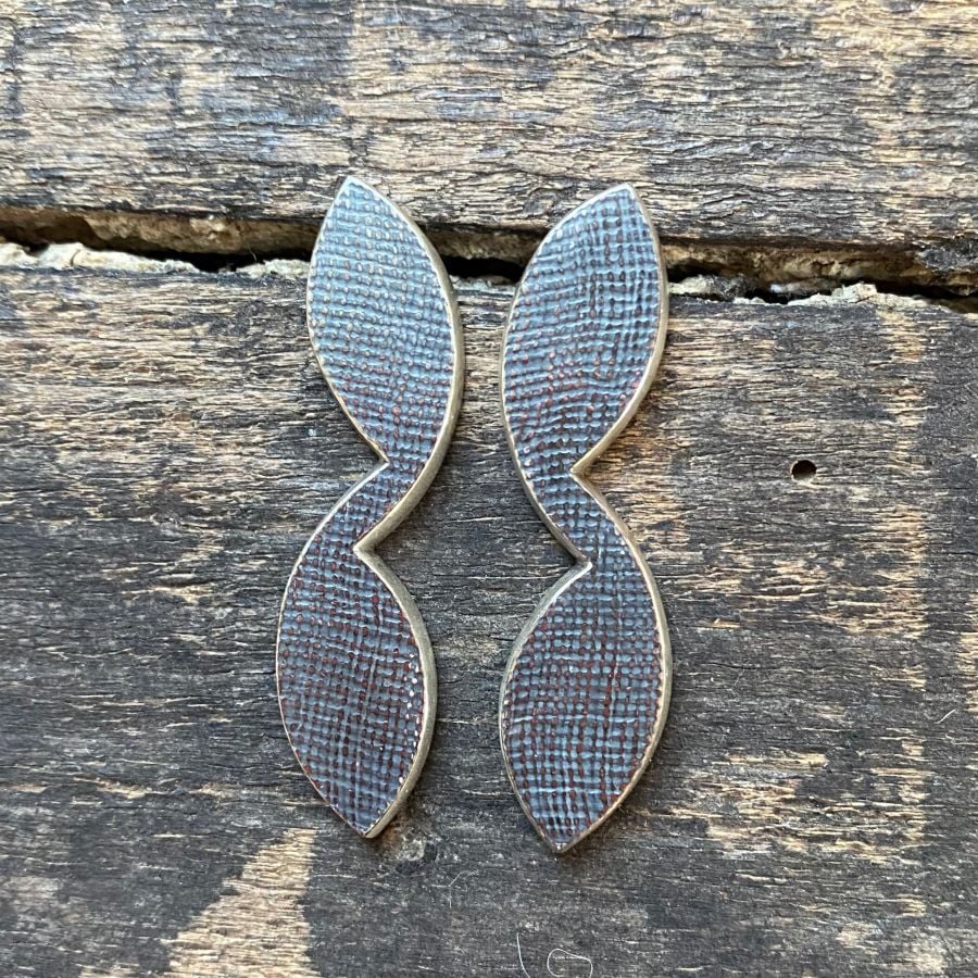Long Oxidised Silver Earrings CDLT 3/9