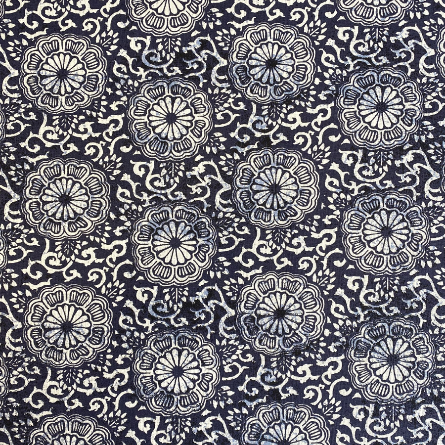 Calendula Cotton Print - Indigo - Image 2