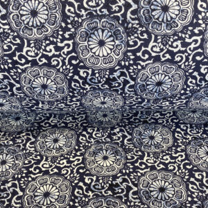 Calendula Cotton Print - Indigo - Image 3
