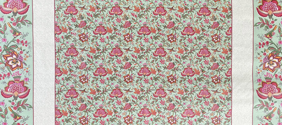 Oilcloth Camille - Raspberry and Mint - Image 3