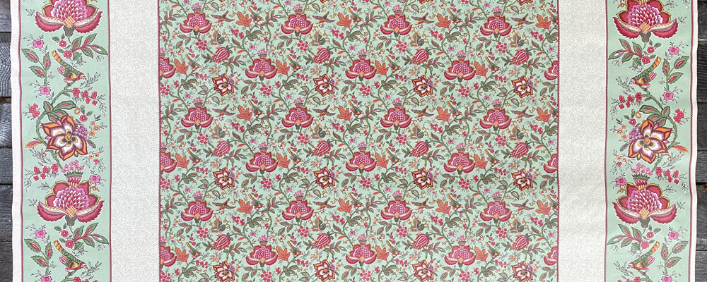 Oilcloth Camille - Raspberry and Mint - Image 3