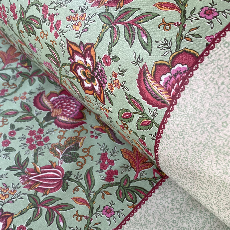Oilcloth Camille - Raspberry and Mint - Image 6