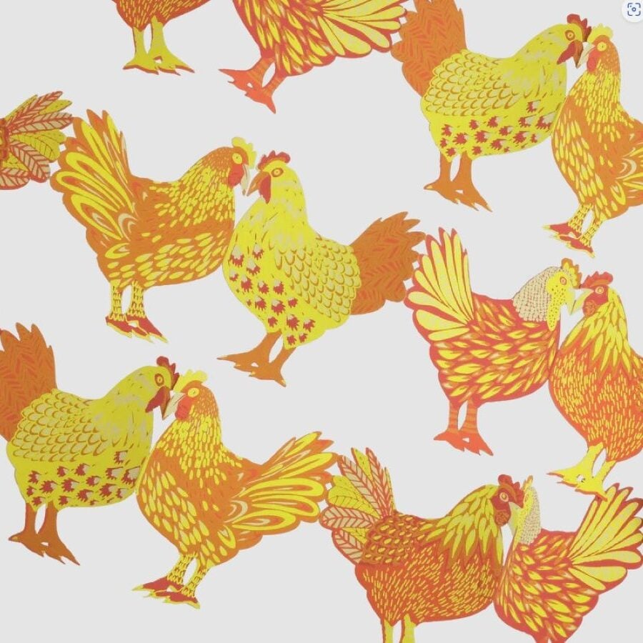 Concertina Recycled Paper Garland - Chickens