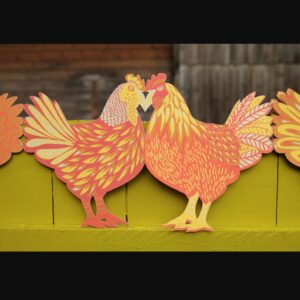 Concertina Recycled Paper Garland - Chickens - Image 3
