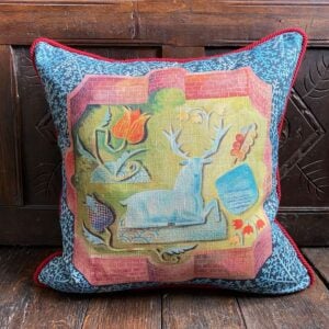 Clive Hicks Jenkins Cushion - Hortus Conclusus White Hart - Image 1