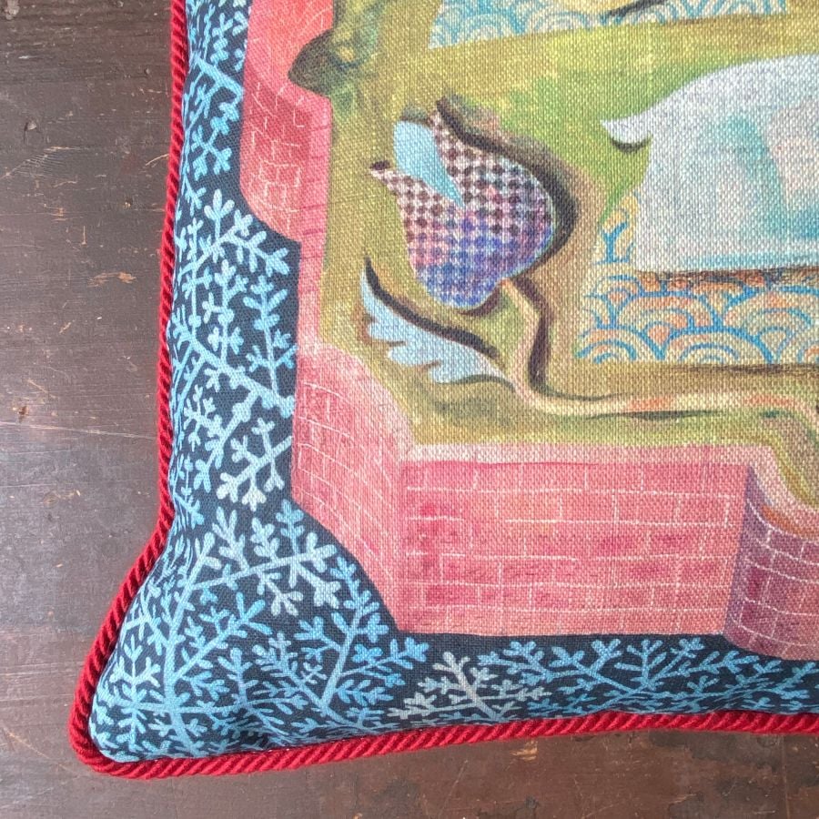 Clive Hicks Jenkins Cushion - Hortus Conclusus White Hart - Image 2