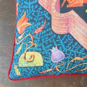 Clive Hicks Jenkins Cushion - Hortus Conclusus Unicorn - Image 2