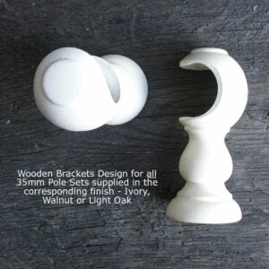 35mm Painted Curtain Pole Set - Ivory - Image 3
