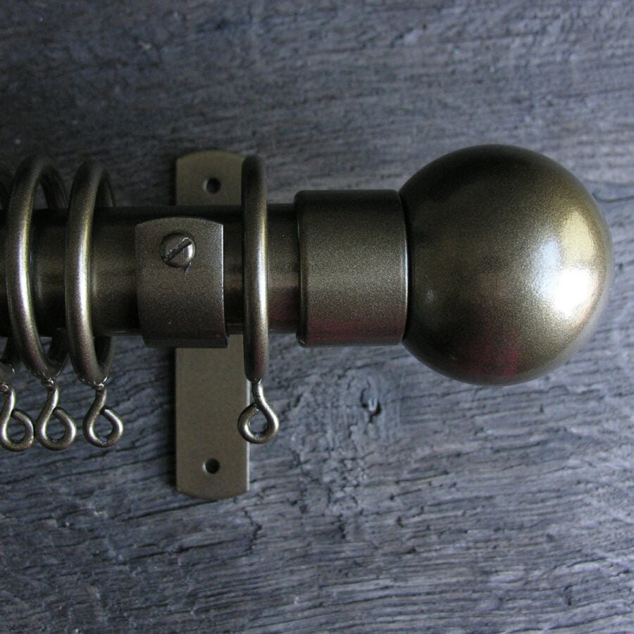 Metal Curtain Pole Set - Bronze or Graphite 32mm - Image 2
