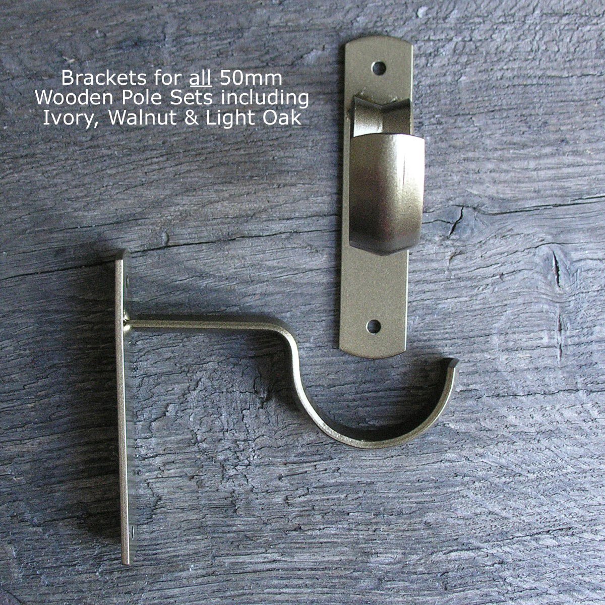 50mm Wooden Curtain Pole Set - Light Oak Finish - Image 3