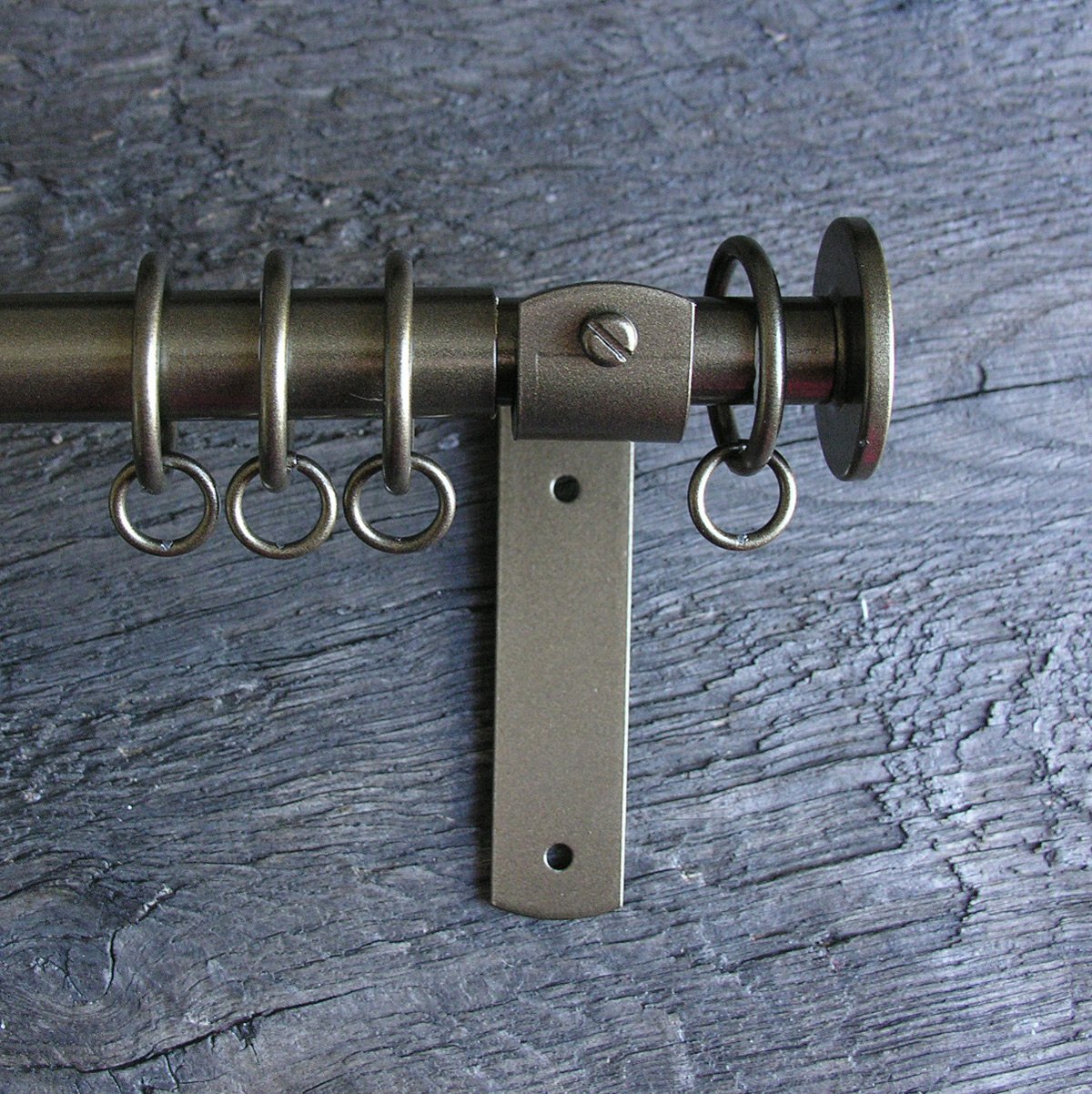 Metal Curtain Pole Set - Bronze 19mm - Image 3