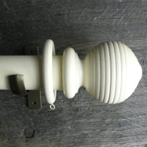 50mm Wooden Curtain Pole Set - Ivory - Image 2