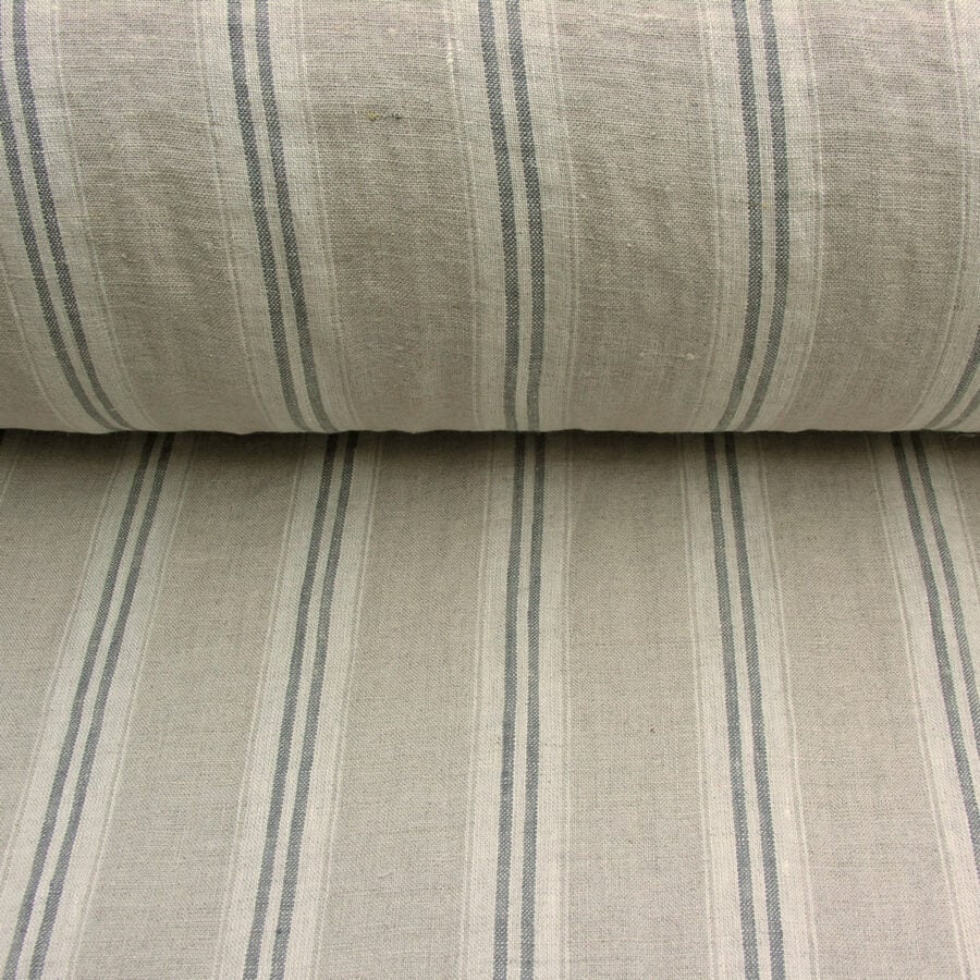 Washed Linen Oland Stripe - Grey - Image 2