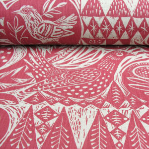 Mark Hearld Bird Garden - Cherry Red - Image 3