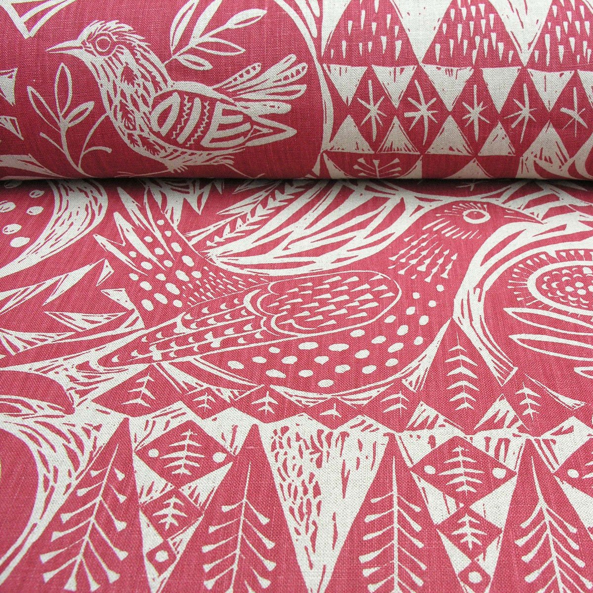 Mark Hearld Bird Garden - Cherry Red - Image 3