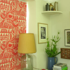 Mark Hearld Bird Garden - Cherry Red - Image 4