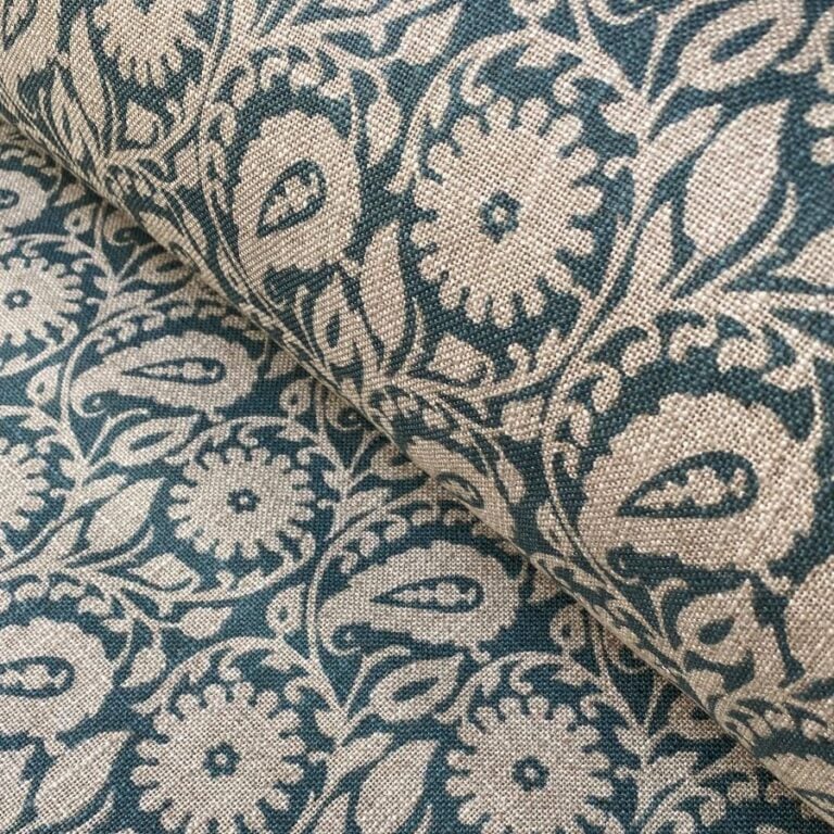Extra Wide Fabric with blue design