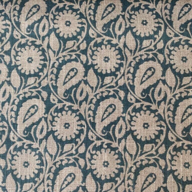 Extra Wide Fabric with blue design