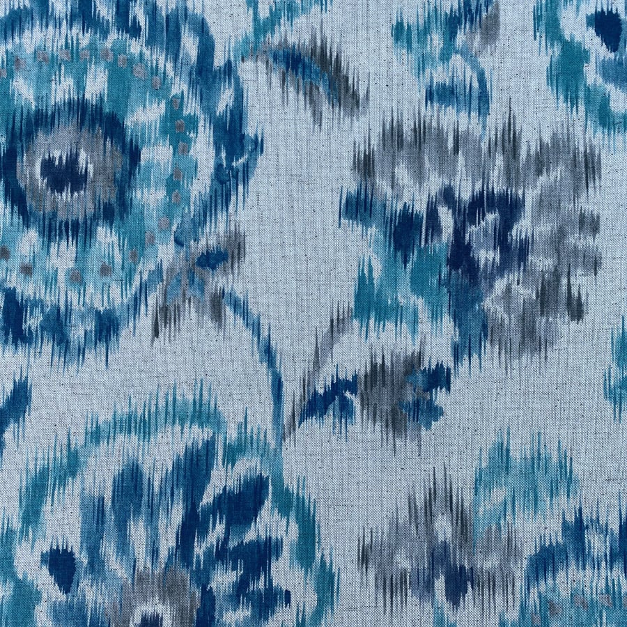 Extra Wide Ikat Floria - Indigo and Teal - Image 2