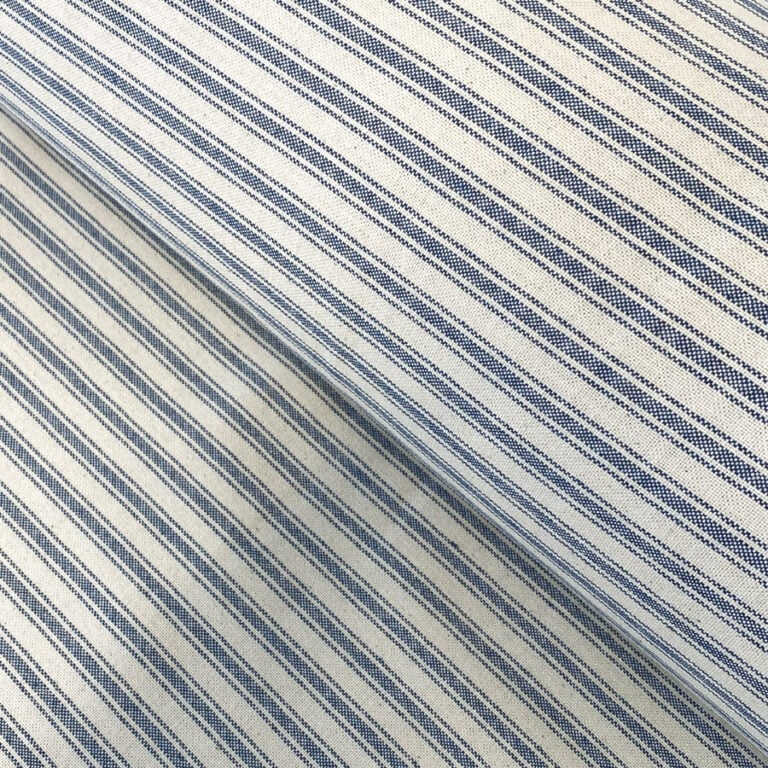 Extra Wide Ticking fabric in Blue