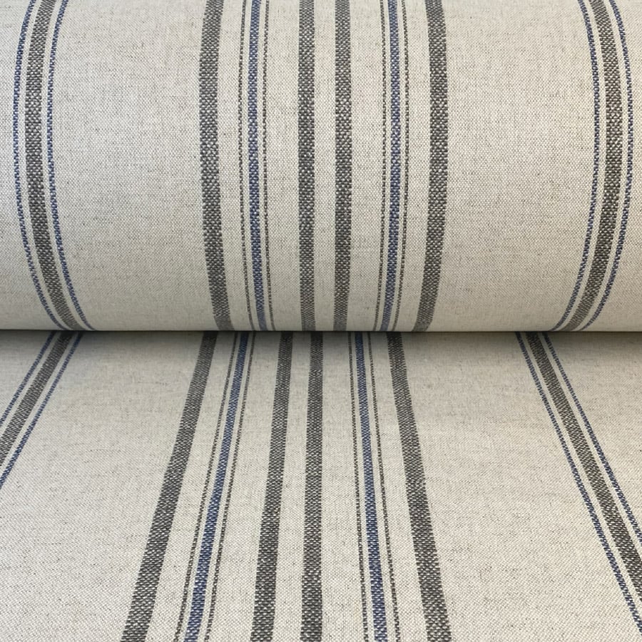 Extra Wide Maurice Stripe Grey and Indigo - Image 3
