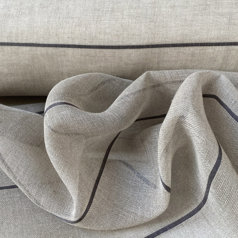 Extra Wide Sheer Stripe - Charcoal - Image 2