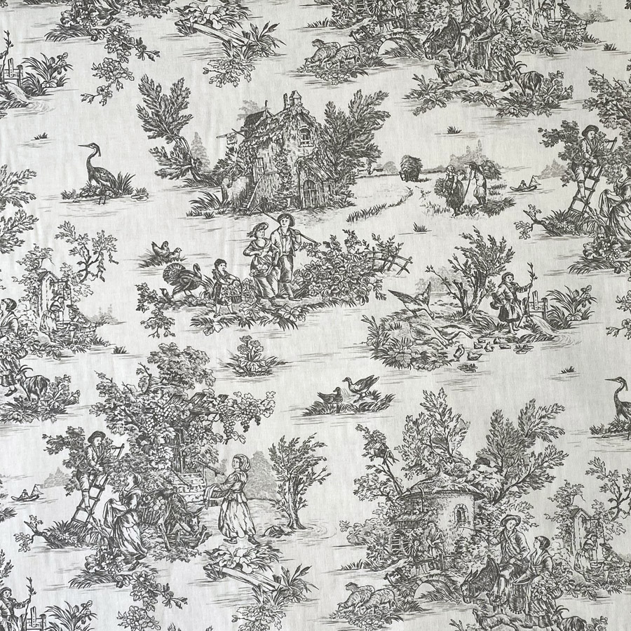 Extra Wide Toile Arcadian - Charcoal - Image 2