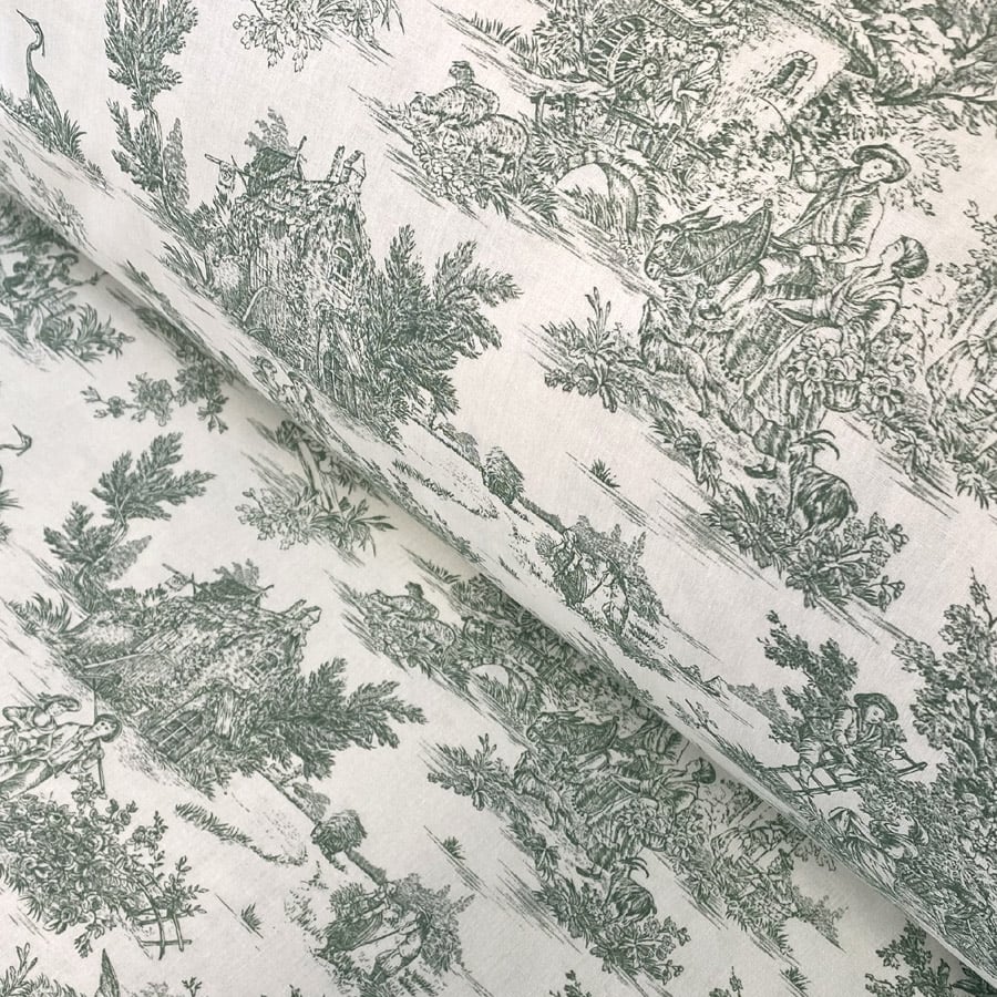 Extra Wide Toile Arcadian - Soft Green